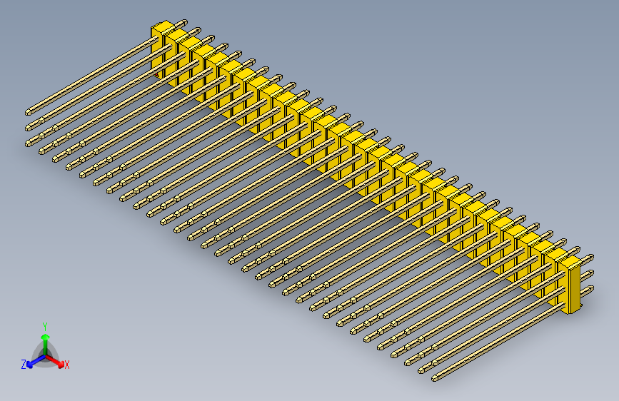 彩色公头100mil（2.54mm）系列-DS1021_yellow_3x31p_100mil_Type43_rev1.0