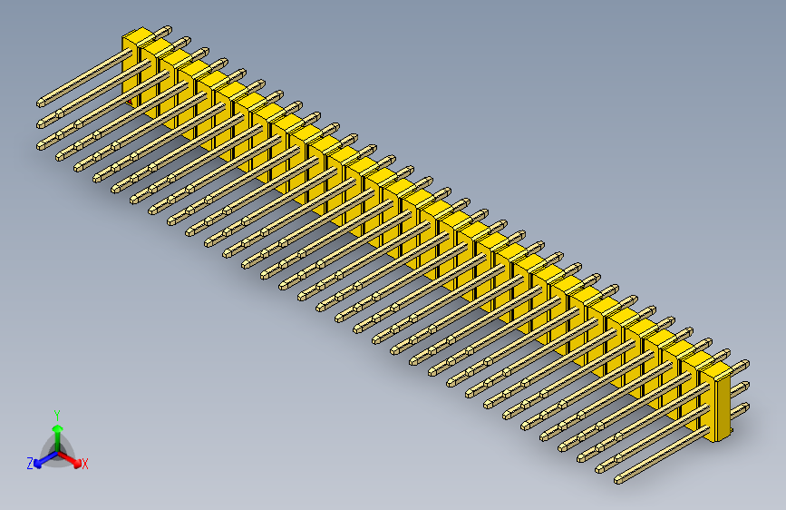 彩色公头100mil（2.54mm）系列-DS1021_yellow_3x32p_100mil_Type5_rev1.0