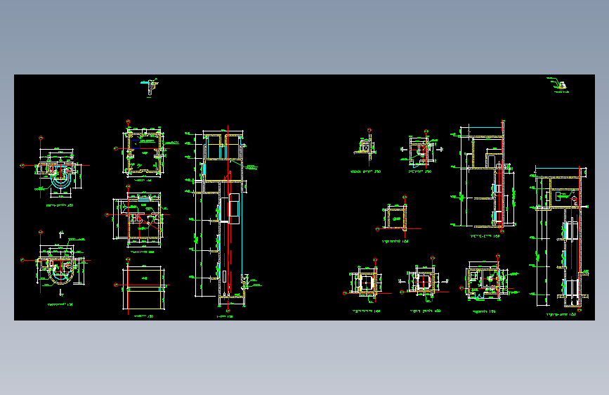 电梯客梯货梯观光电梯设计CAD节点详图大样图建筑图施工图纸