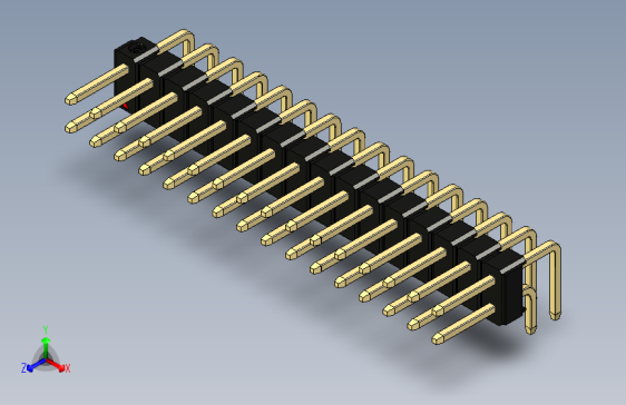 彩色公排针 100mil 2.54mm 系列-DS1022_black_2x16p_100mil_TypeD_rev1.0