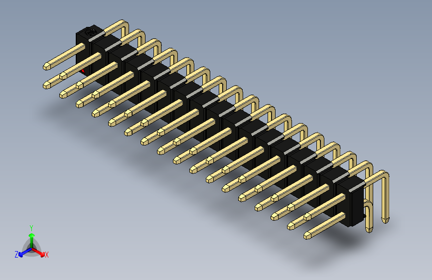 彩色公排针 100mil 2.54mm 系列-DS1022_black_2x17p_100mil_TypeD_rev1.0