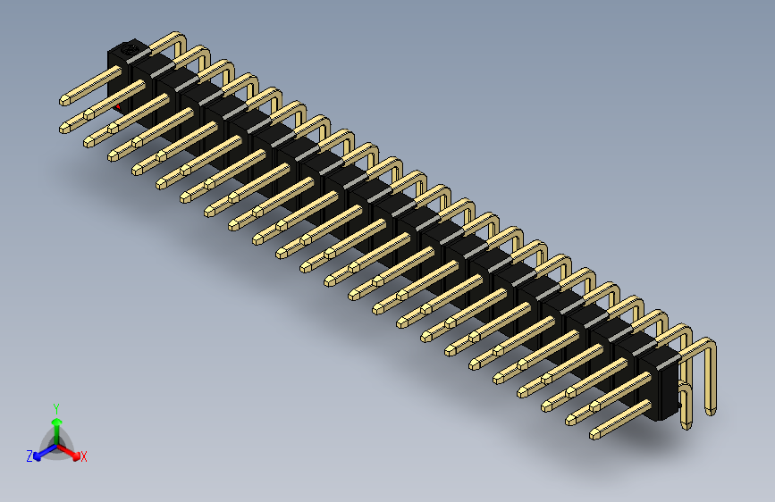 彩色公排针 100mil 2.54mm 系列-DS1022_black_2x23p_100mil_TypeD_rev1.0