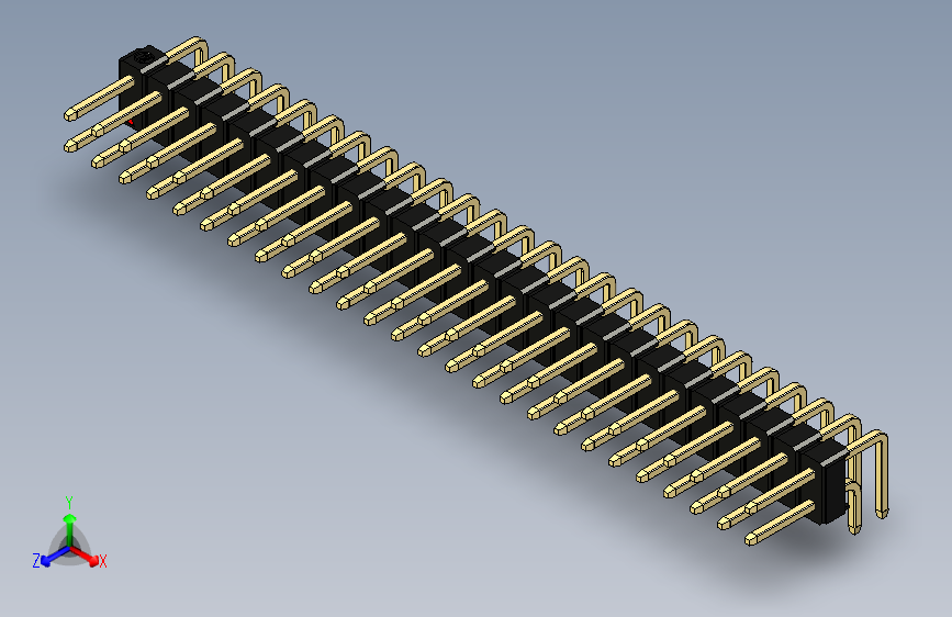 彩色公排针 100mil 2.54mm 系列-DS1022_black_2x26p_100mil_TypeD_rev1.0