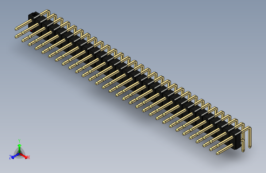 彩色公排针 100mil 2.54mm 系列-DS1022_black_2x31p_100mil_TypeD_rev1.0