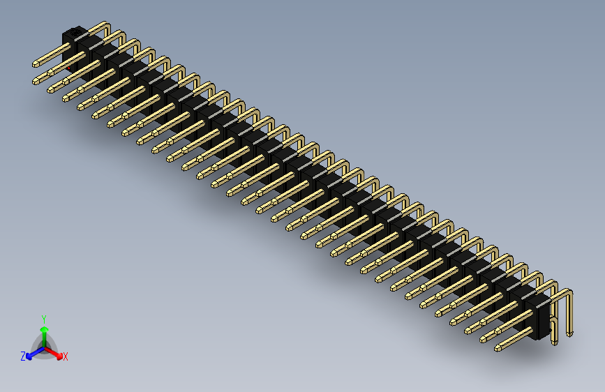 彩色公排针 100mil 2.54mm 系列-DS1022_black_2x32p_100mil_TypeD_rev1.0