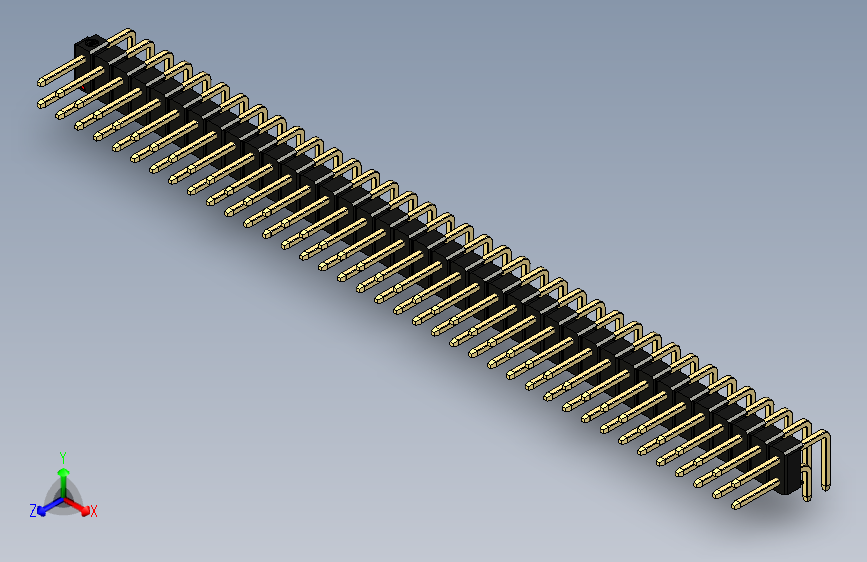 彩色公排针 100mil 2.54mm 系列-DS1022_black_2x38p_100mil_TypeD_rev1.0