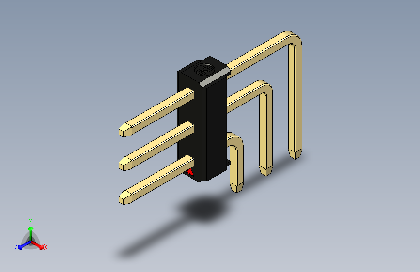 彩色公排针 100mil 2.54mm 系列-DS1022_black_3x01p_100mil_TypeD_rev1.0