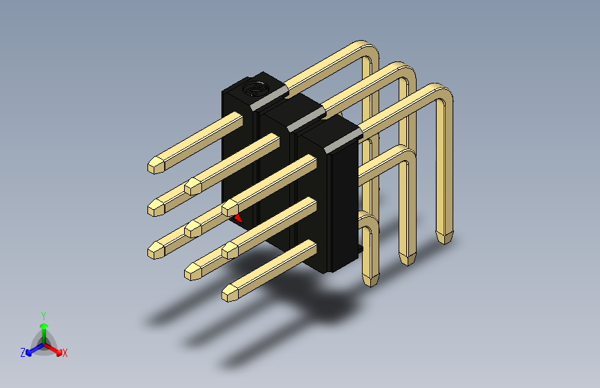彩色公排针 100mil 2.54mm 系列-DS1022_black_3x03p_100mil_TypeD_rev1.0