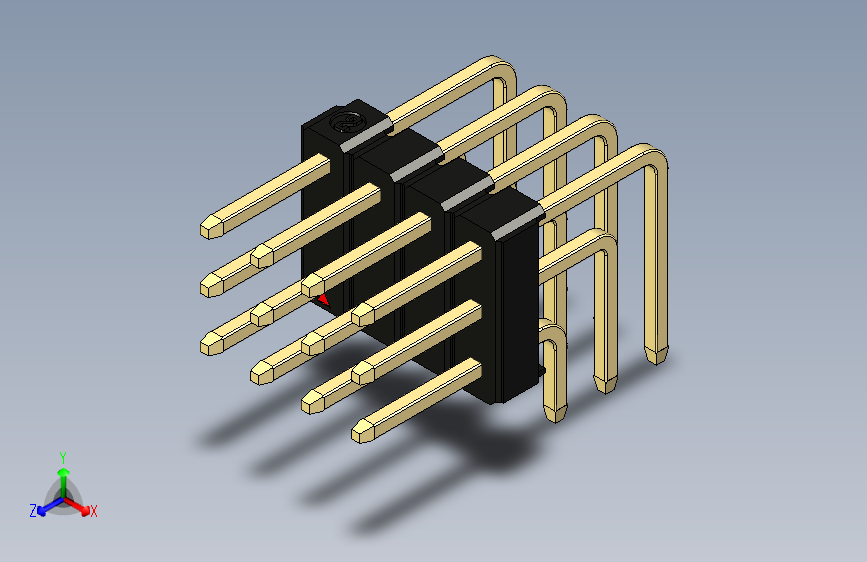 彩色公排针 100mil 2.54mm 系列-DS1022_black_3x04p_100mil_TypeD_rev1.0