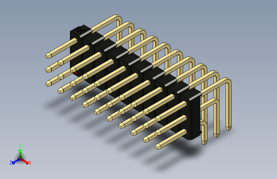 彩色公排针 100mil 2.54mm 系列-DS1022_black_3x10p_100mil_TypeD_rev1.0