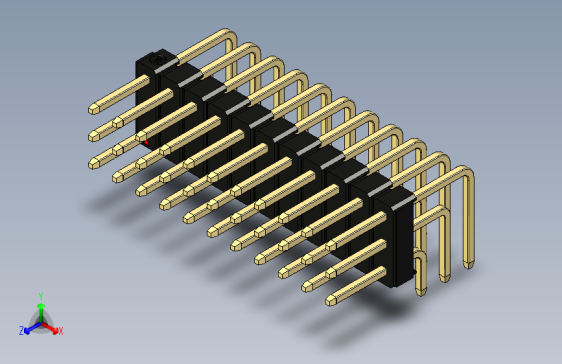 彩色公排针 100mil 2.54mm 系列-DS1022_black_3x11p_100mil_TypeD_rev1.0