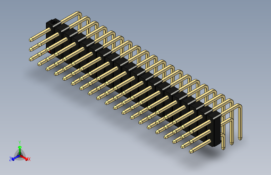 彩色公排针 100mil 2.54mm 系列-DS1022_black_3x20p_100mil_TypeD_rev1.0