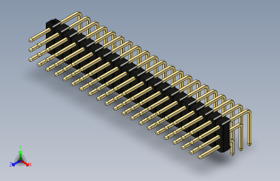 彩色公排针 100mil 2.54mm 系列-DS1022_black_3x21p_100mil_TypeD_rev1.0