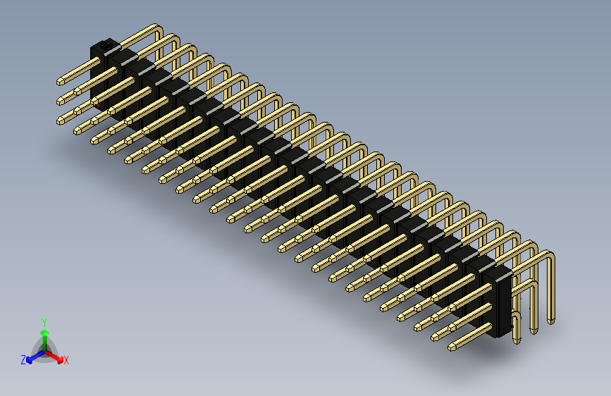 彩色公排针 100mil 2.54mm 系列-DS1022_black_3x24p_100mil_TypeD_rev1.0