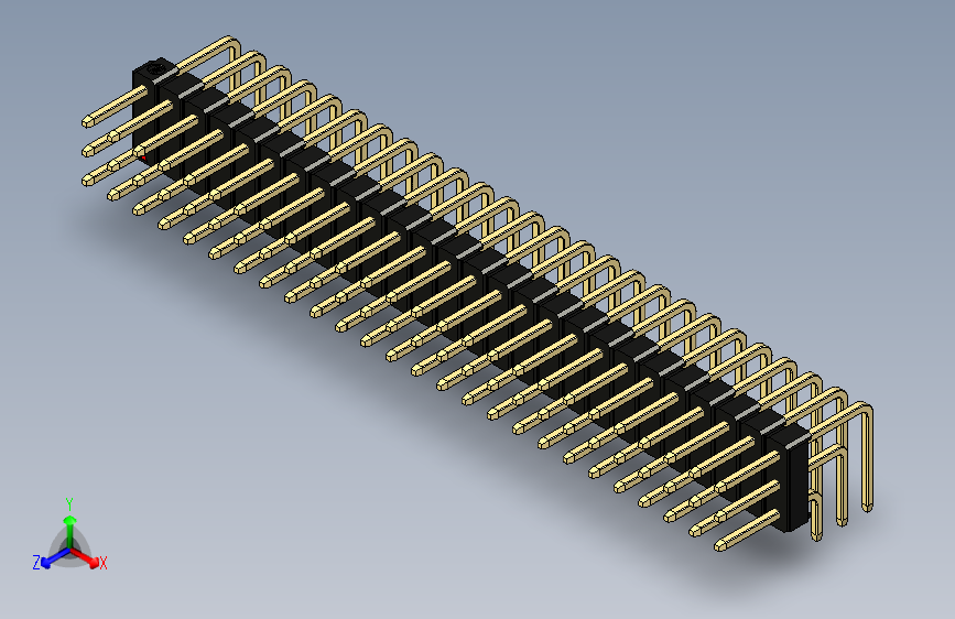 彩色公排针 100mil 2.54mm 系列-DS1022_black_3x26p_100mil_TypeD_rev1.0
