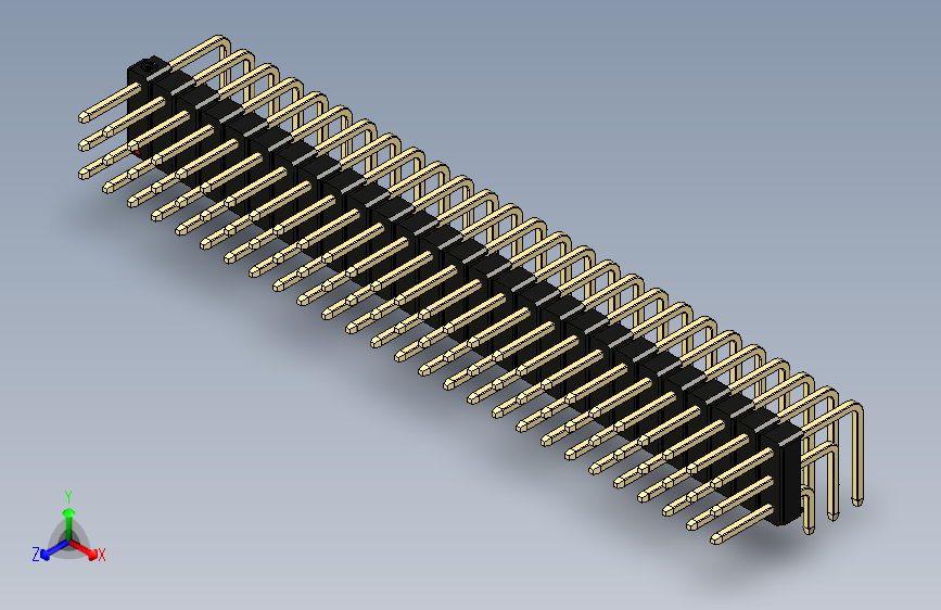 彩色公排针 100mil 2.54mm 系列-DS1022_black_3x27p_100mil_TypeD_rev1.0