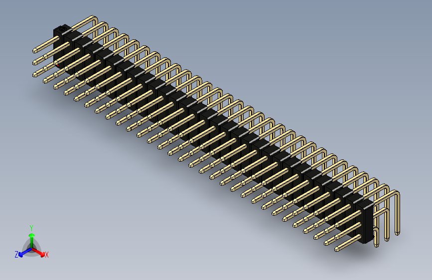彩色公排针 100mil 2.54mm 系列-DS1022_black_3x30p_100mil_TypeD_rev1.0