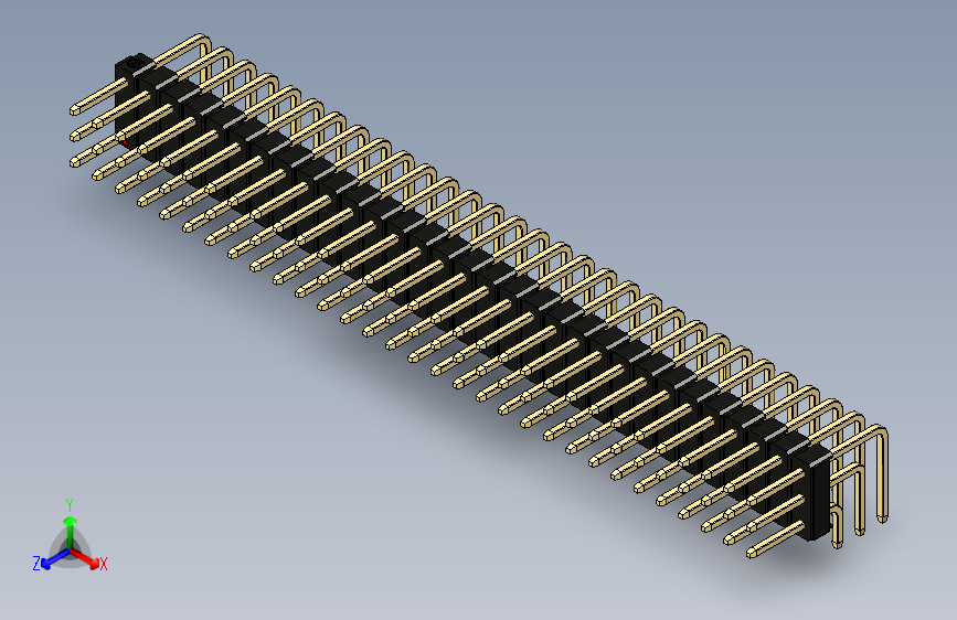 彩色公排针 100mil 2.54mm 系列-DS1022_black_3x31p_100mil_TypeD_rev1.0