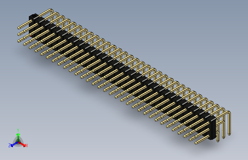 彩色公排针 100mil 2.54mm 系列-DS1022_black_3x32p_100mil_TypeD_rev1.0