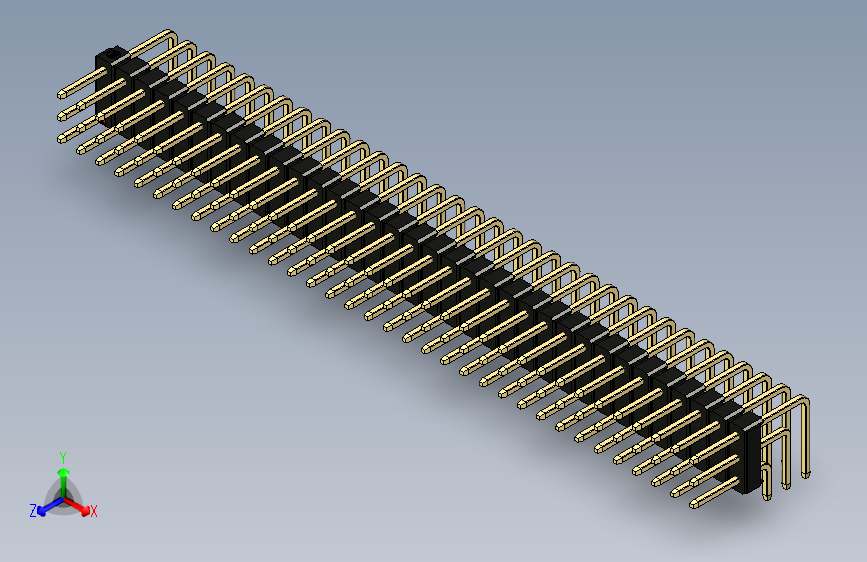 彩色公排针 100mil 2.54mm 系列-DS1022_black_3x34p_100mil_TypeD_rev1.0