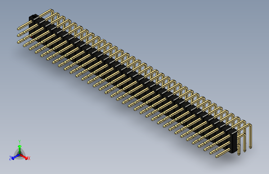 彩色公排针 100mil 2.54mm 系列-DS1022_black_3x35p_100mil_TypeD_rev1.0