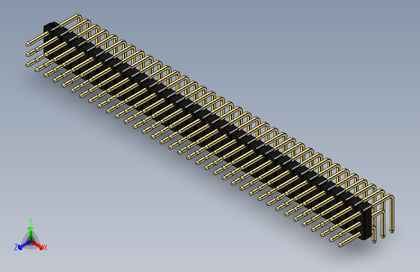 彩色公排针 100mil 2.54mm 系列-DS1022_black_3x36p_100mil_TypeD_rev1.0