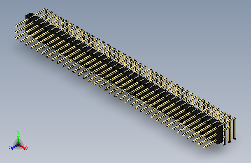 彩色公排针 100mil 2.54mm 系列-DS1022_black_3x37p_100mil_TypeD_rev1.0