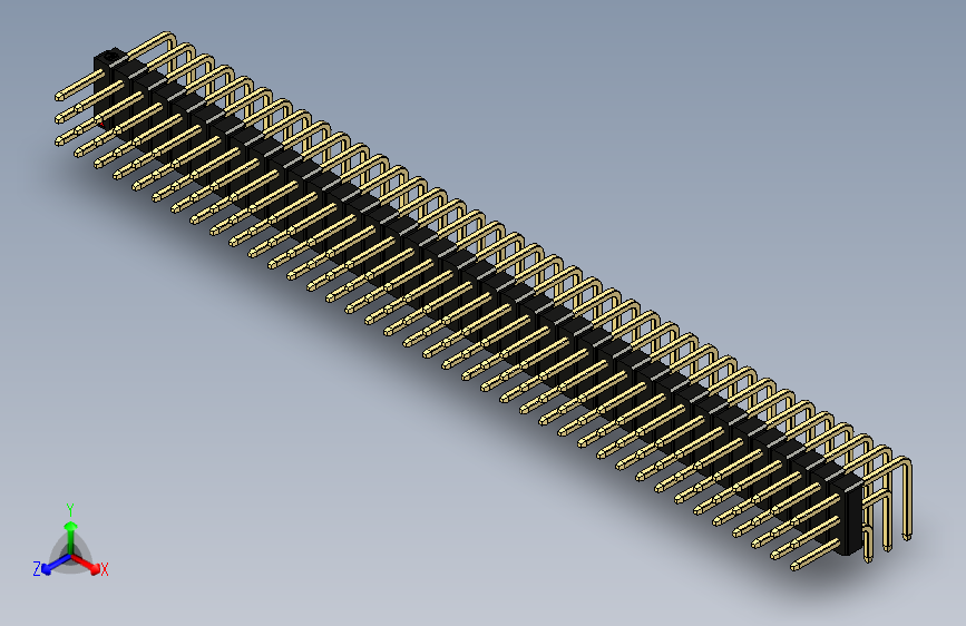彩色公排针 100mil 2.54mm 系列-DS1022_black_3x39p_100mil_TypeD_rev1.0