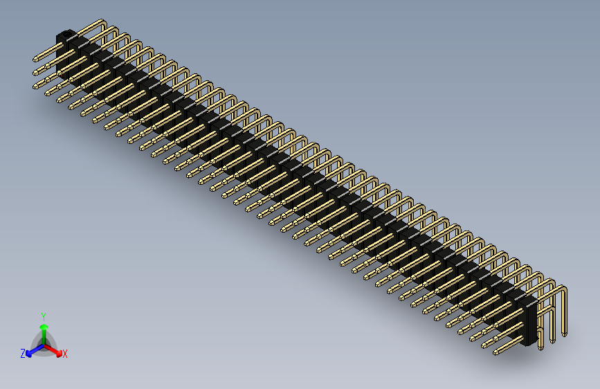 彩色公排针 100mil 2.54mm 系列-DS1022_black_3x40p_100mil_TypeD_rev1.0