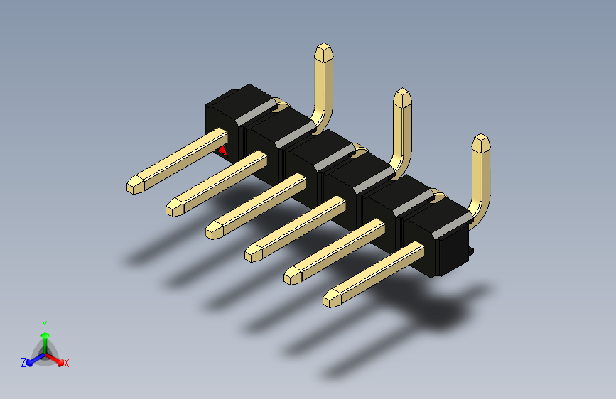 彩色公排针 100mil 2.54mm 系列-DS1022_black_06p_100mil_Type_SMT_R2_rev1.0