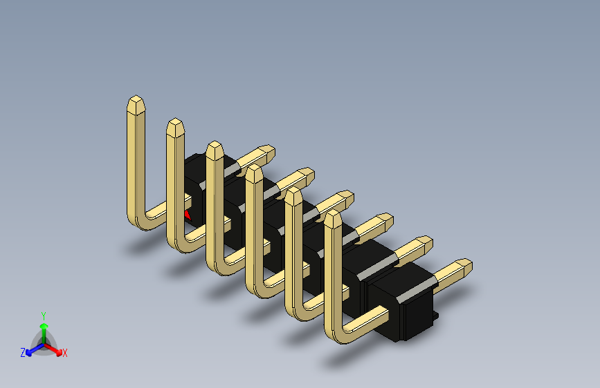 彩色公排针 100mil 2.54mm 系列-DS1022_black_06p_100mil_TypeU_rev1.0