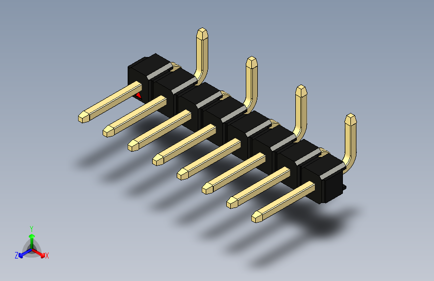 彩色公排针 100mil 2.54mm 系列-DS1022_black_08p_100mil_Type_SMT_R2_rev1.0