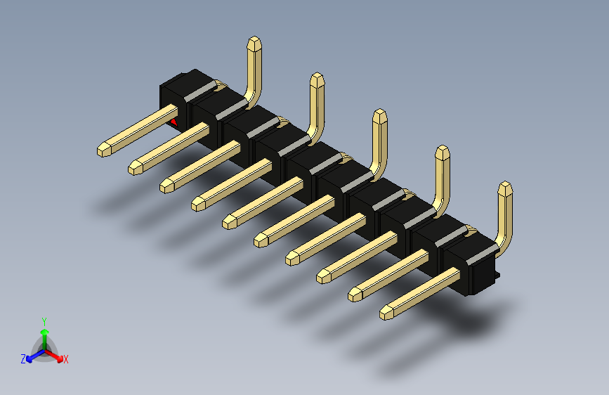 彩色公排针 100mil 2.54mm 系列-DS1022_black_10p_100mil_Type_SMT_R2_rev1.0