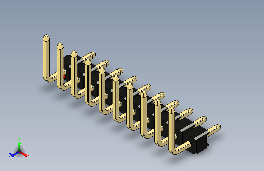 彩色公排针 100mil 2.54mm 系列-DS1022_black_10p_100mil_TypeU_rev1.0