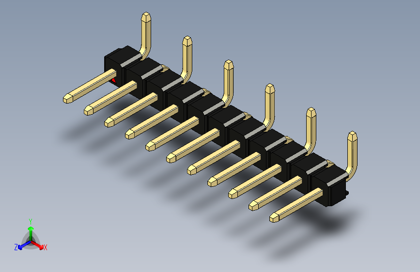 彩色公排针 100mil 2.54mm 系列-DS1022_black_11p_100mil_Type_SMT_R1_rev1.0