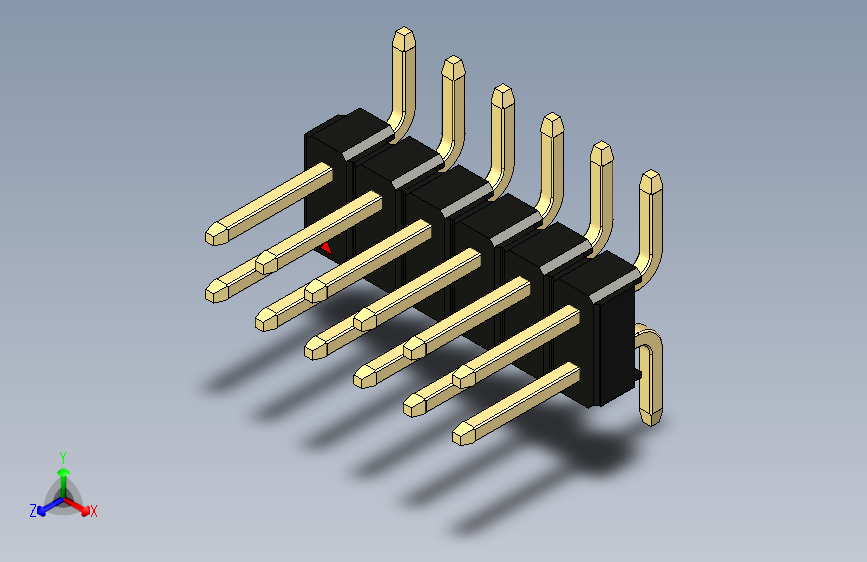 彩色公排针 100mil 2.54mm 系列-DS1022_black_12p_100mil_TypeSMT_rev1.0