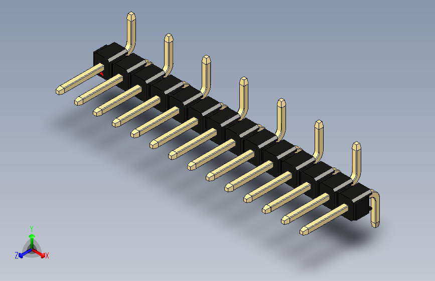 彩色公排针 100mil 2.54mm 系列-DS1022_black_14p_100mil_Type_SMT_R1_rev1.0