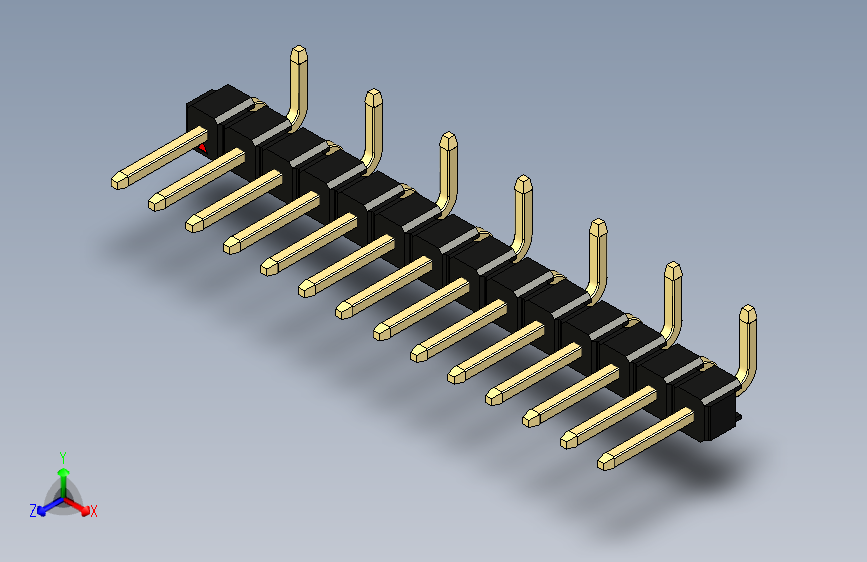 彩色公排针 100mil 2.54mm 系列-DS1022_black_14p_100mil_Type_SMT_R2_rev1.0