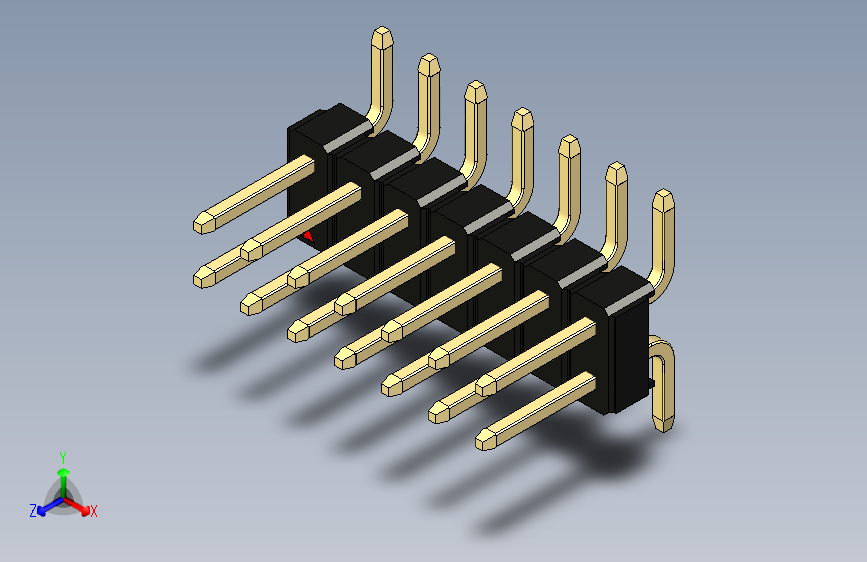彩色公排针 100mil 2.54mm 系列-DS1022_black_14p_100mil_TypeSMT_rev1.0