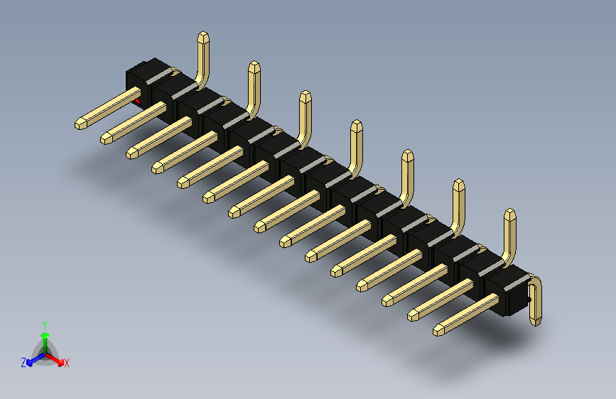 彩色公排针 100mil 2.54mm 系列-DS1022_black_15p_100mil_Type_SMT_R2_rev1.0