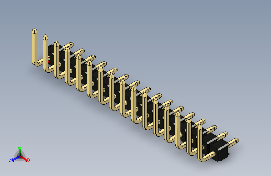 彩色公排针 100mil 2.54mm 系列-DS1022_black_16p_100mil_TypeU_rev1.0