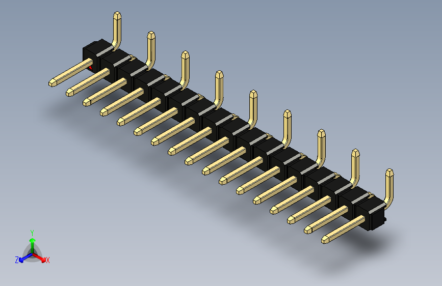 彩色公排针 100mil 2.54mm 系列-DS1022_black_17p_100mil_Type_SMT_R1_rev1.0