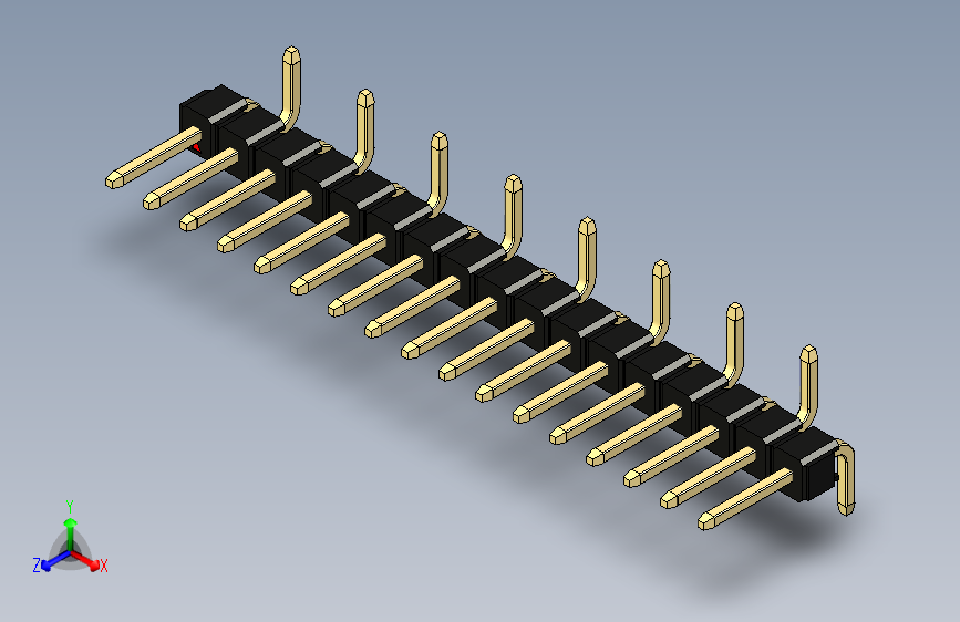 彩色公排针 100mil 2.54mm 系列-DS1022_black_17p_100mil_Type_SMT_R2_rev1.0