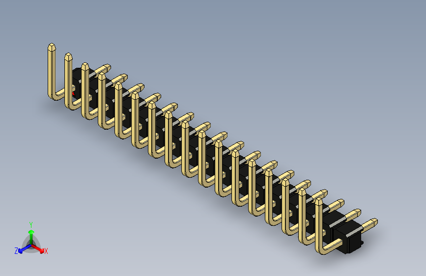 彩色公排针 100mil 2.54mm 系列-DS1022_black_17p_100mil_TypeU_rev1.0
