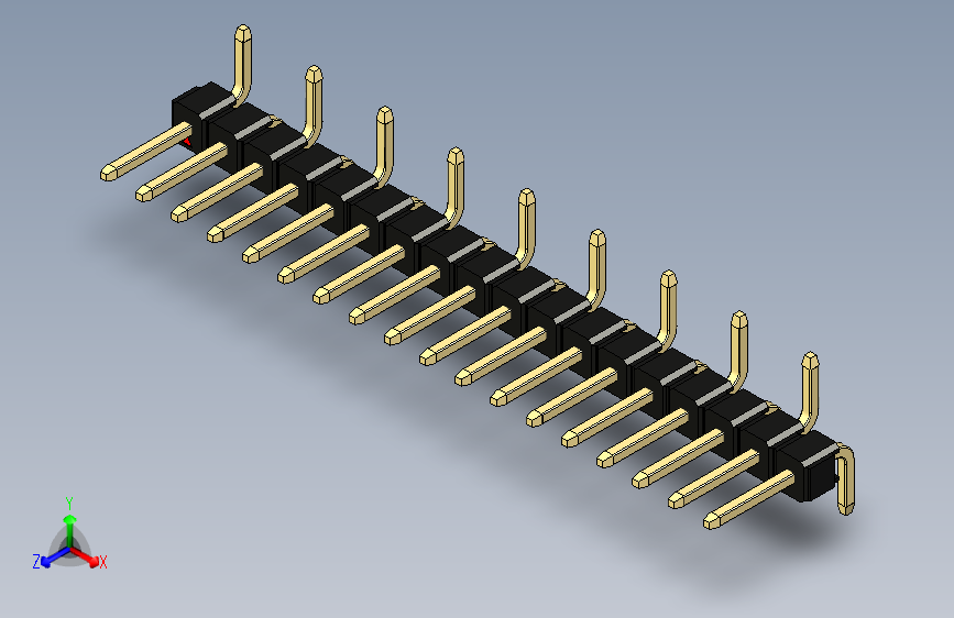 彩色公排针 100mil 2.54mm 系列-DS1022_black_18p_100mil_Type_SMT_R1_rev1.0