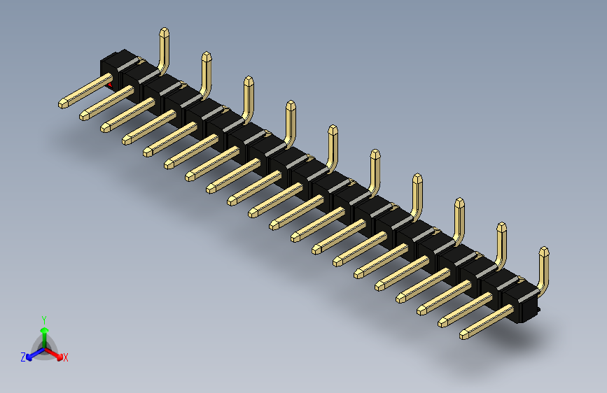 彩色公排针 100mil 2.54mm 系列-DS1022_black_20p_100mil_Type_SMT_R2_rev1.0