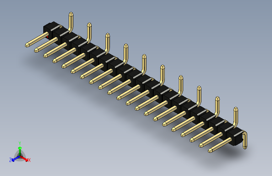 彩色公排针 100mil 2.54mm 系列-DS1022_black_21p_100mil_Type_SMT_R2_rev1.0