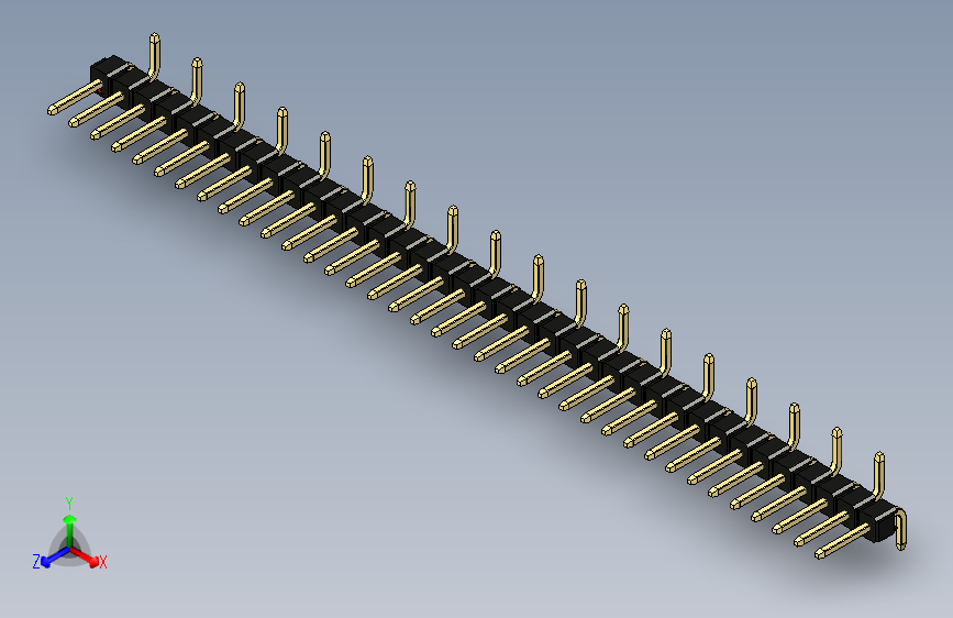 彩色公排针 100mil 2.54mm 系列-DS1022_black_37p_100mil_Type_SMT_R2_rev1.0