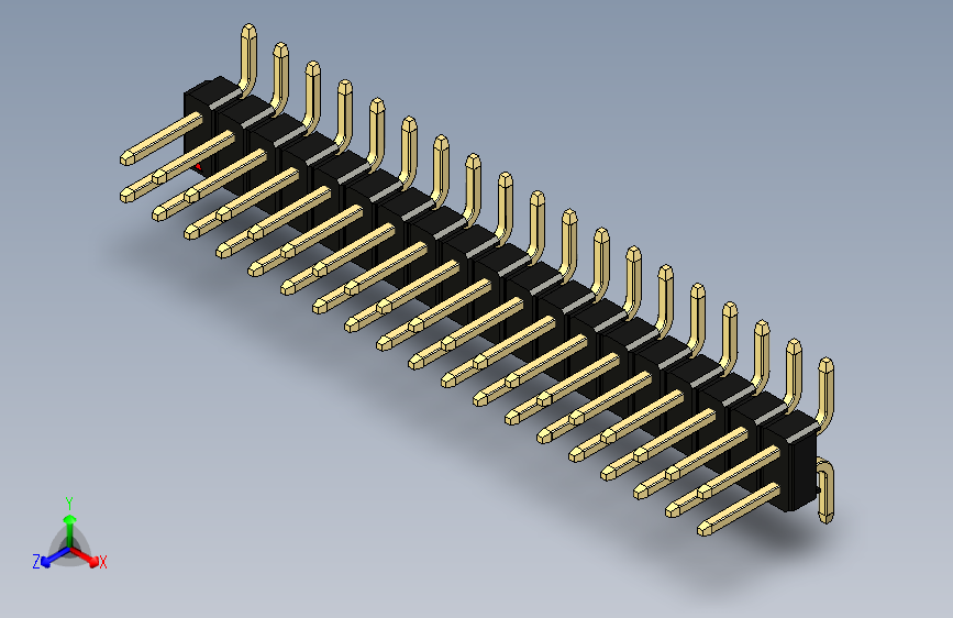 彩色公排针 100mil 2.54mm 系列-DS1022_black_38p_100mil_TypeSMT_rev1.0