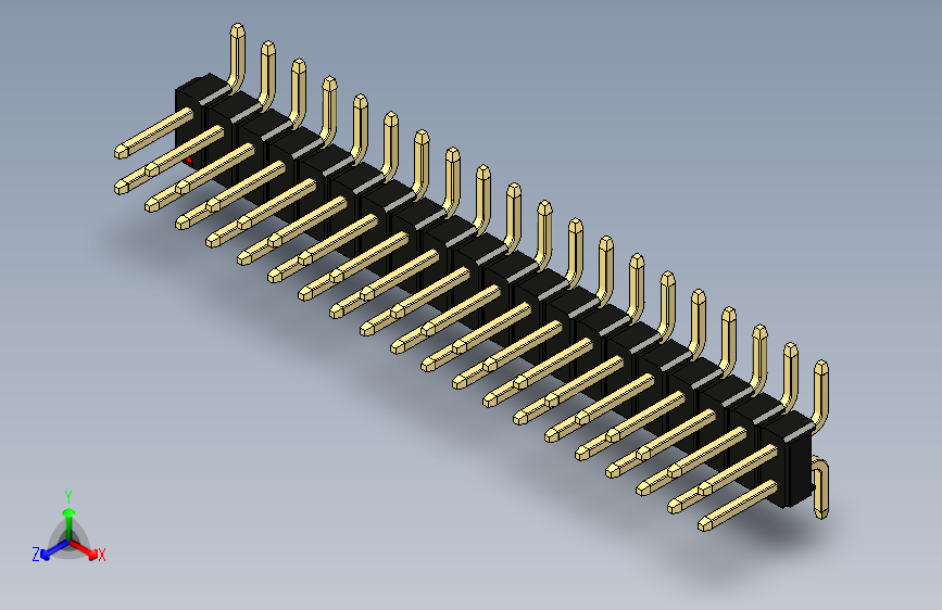 彩色公排针 100mil 2.54mm 系列-DS1022_black_40p_100mil_TypeSMT_rev1.0